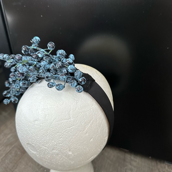 Handmade Designer Fascinator Headband  berries Blueberries Black Blue main image 14